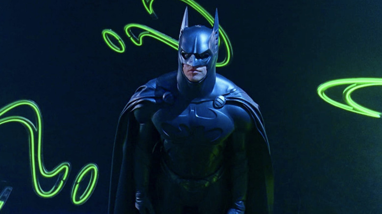 Batman stands in the Riddler's lair in Batman Forever