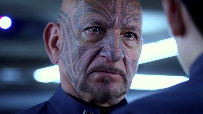 Ben Kingsley with face tattoos