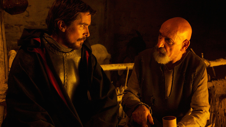 Christian Bale talking to Ben Kingsley