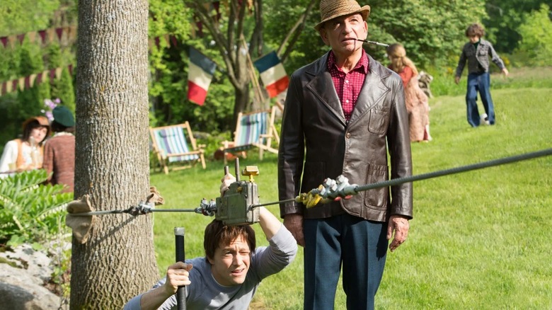 Joseph Gordon-Levitt and Ben Kingsley with tightrope