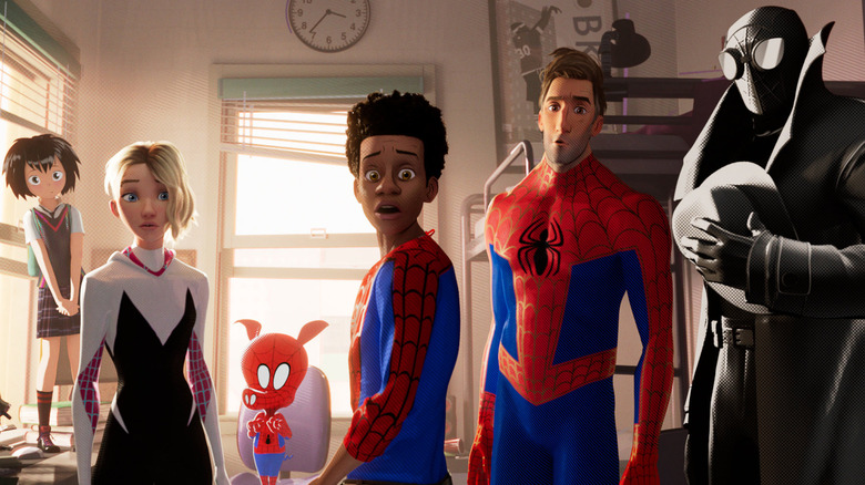 Miles Morales with alternate dimension Spider-people