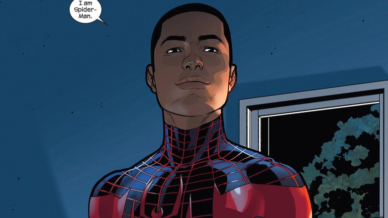 Miles Morales unmasked identifying himself as Spide-rMan