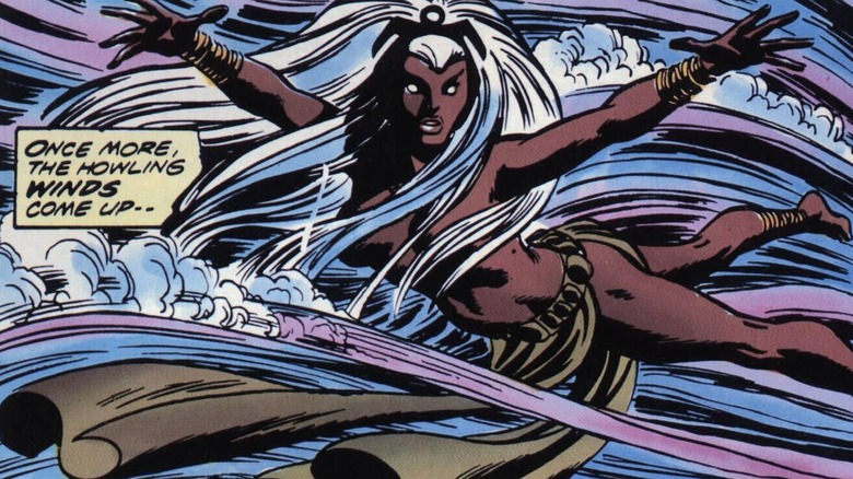 Storm flying through the skies in the pages of Giant-Size X-Men #1