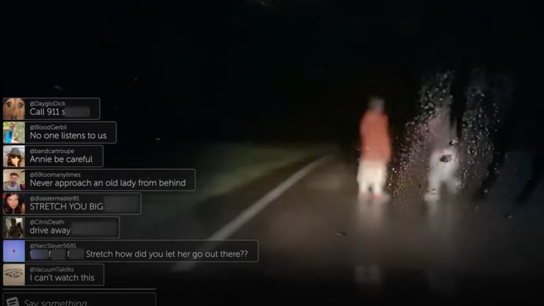 Live feed video on a spooky road