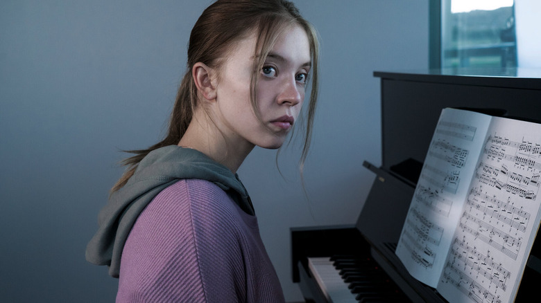 Sydney Sweeney at the piano