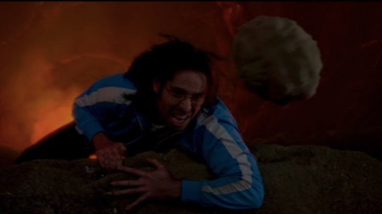 Martin Starr getting hit by a rock