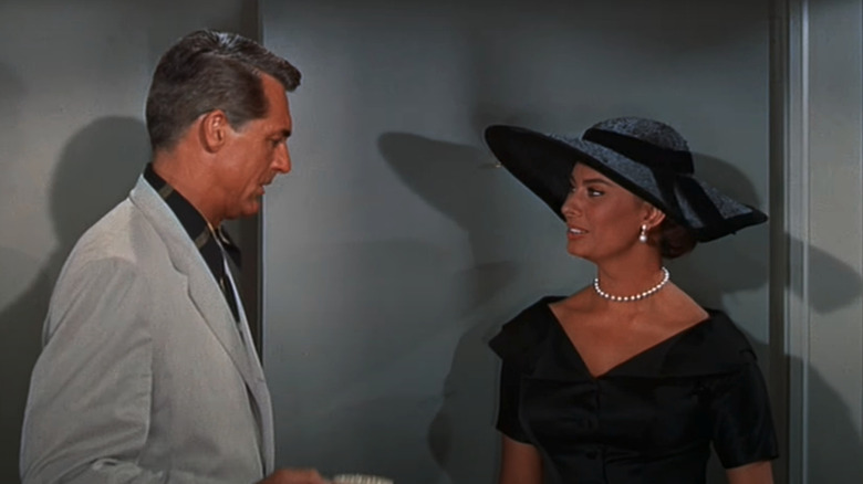 Grant looks at Sophia Loren