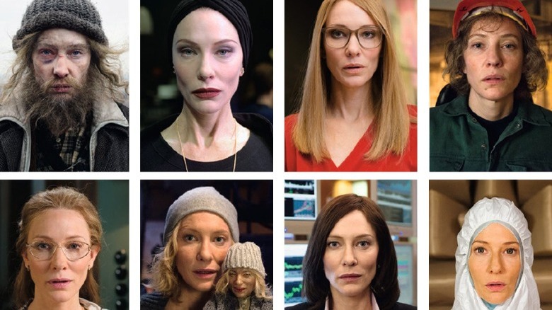 Eight of the thirteen characters Cate Blanchett plays in "Manifesto"