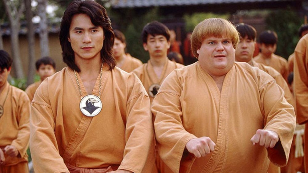 Robin Shou and Chris Farley in Beverly Hills Ninja