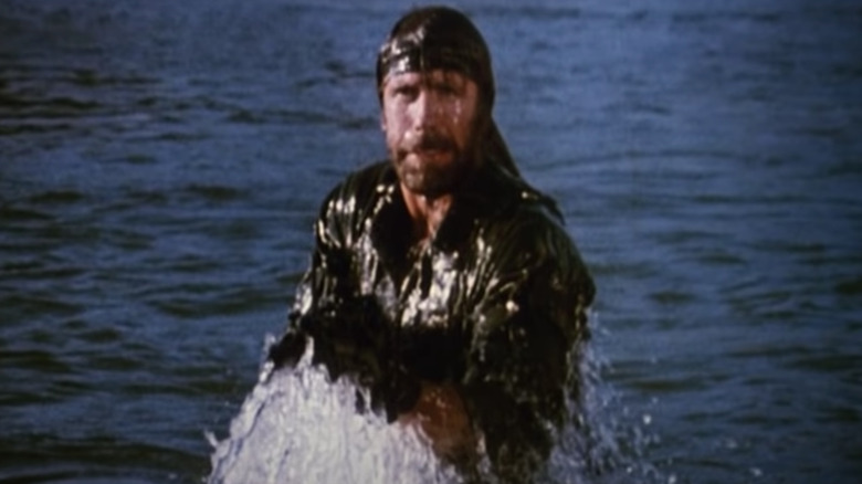 Chuck Norris rising out of ocean