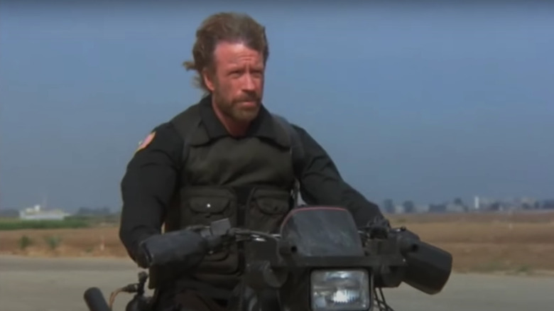 Chuck Norris riding motorcycle