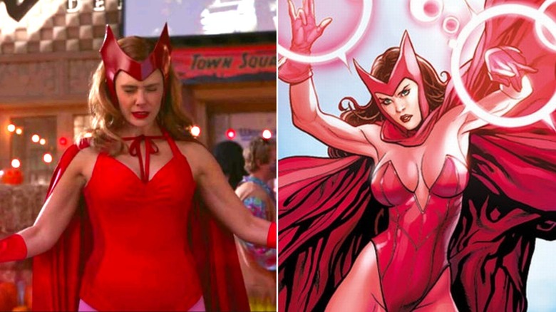 Wanda dressed in costume & Wanda using her powers