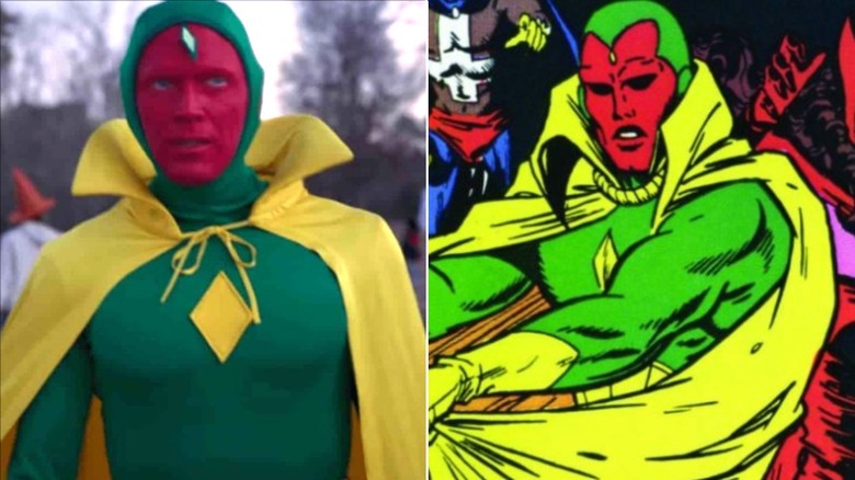 Vision in costume & Vision holding his cape