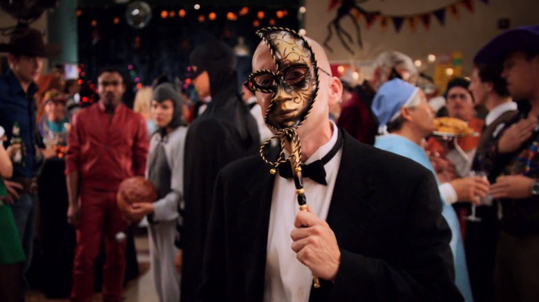 Dean Pelton with moon mask