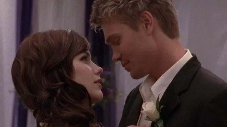 Brooke and Lucas look at each other