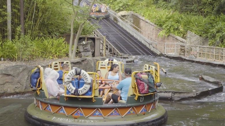 going up on river rapids