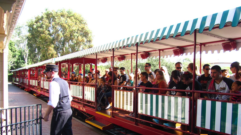 The "Holiday Green" Train at Disneyland Railroad - Cropped