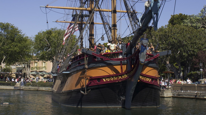 Sailing Ship Columbia on the Rivers of America - Cropped