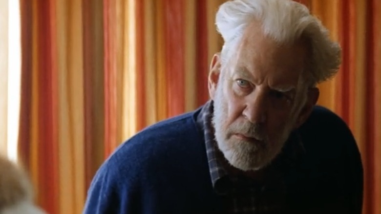 Donald Sutherland with fluffy white hair