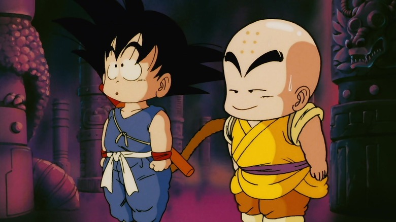 Goku standing next to Krillin