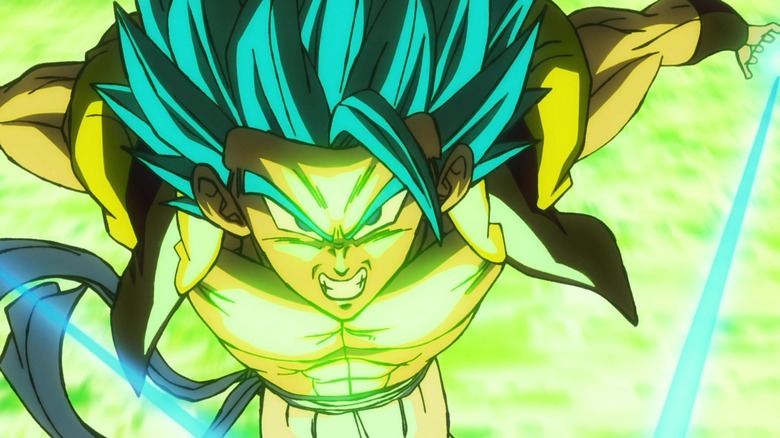 Super Saiyan Blue Gogeta charging energy