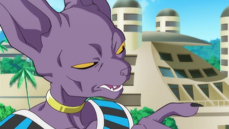 Beerus pointing at Vegeta