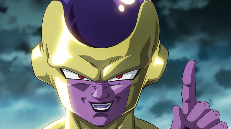 Golden Frieza smiling dastardly