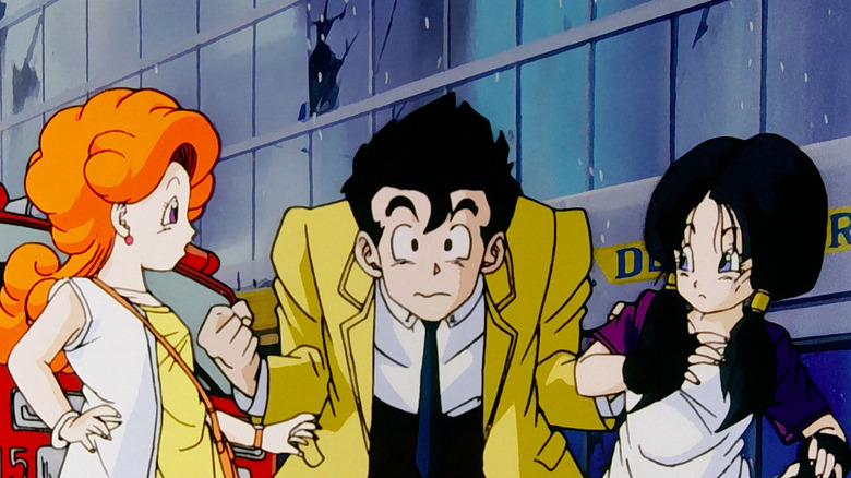 Angela and Videl look stunned at an equally dazed Gohan