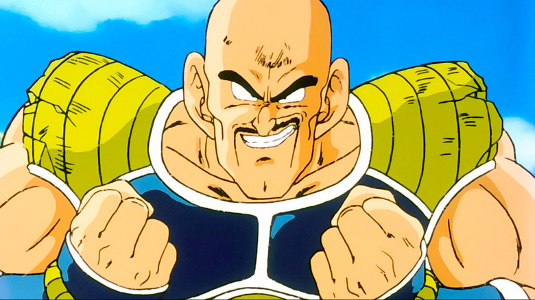 Nappa smirking while clenching his fists