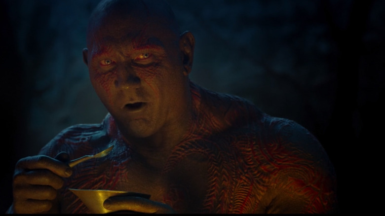 Drax eating stew