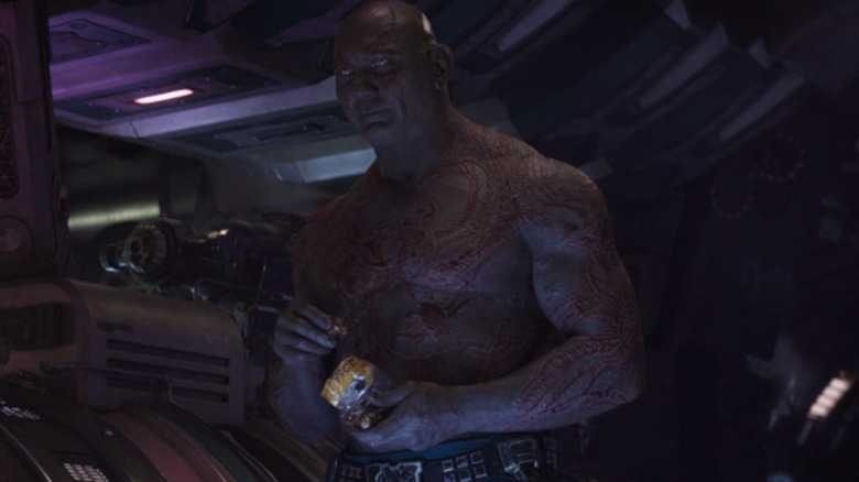 Drax eats nuts slowly