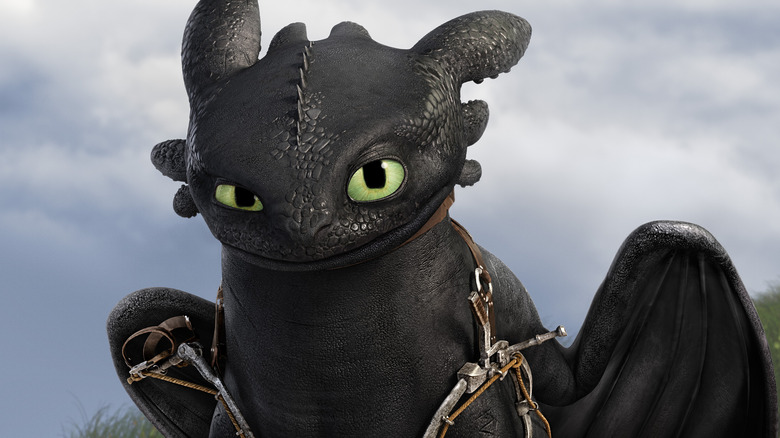 Toothless giving off a dubious expression