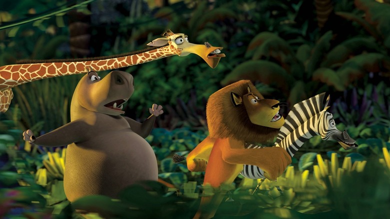 The lead characters of Madagascar on the run