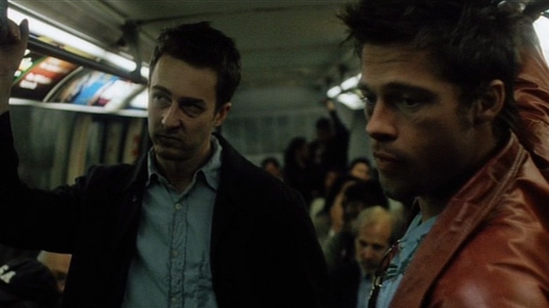 Tyler Durden and The Narrator, riding the subway