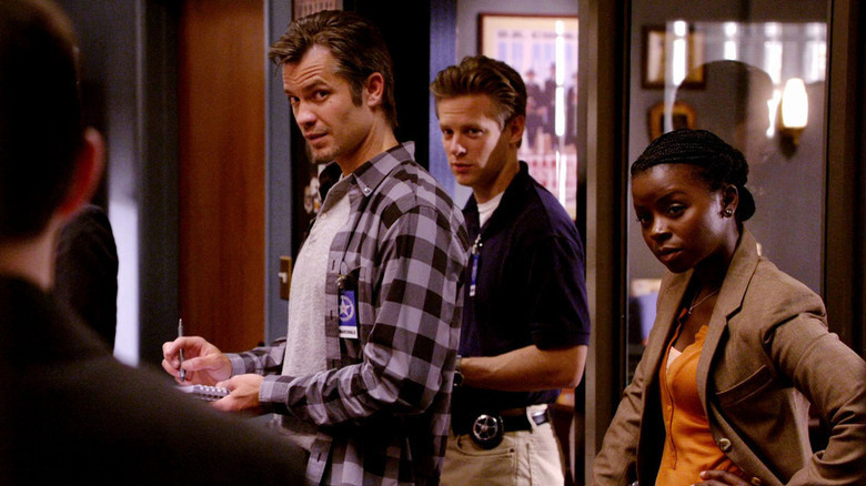 Raylan, Rachel, and Tim in the office