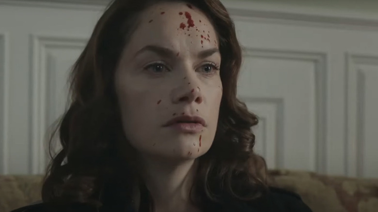 Alice Morgan with bloodstained face