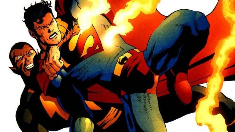 Black Adam holding Superman