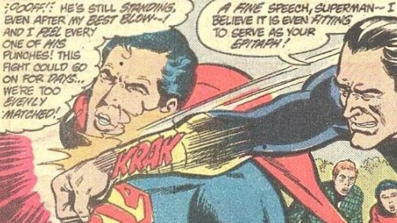 Black Adam punching Superman