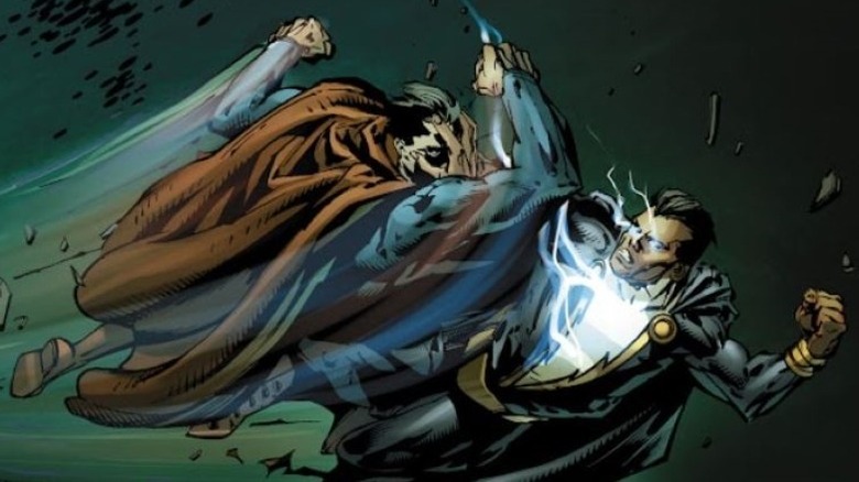 Black Adam and Superman flying