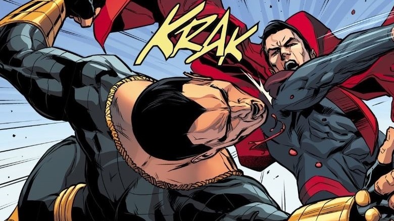 Superman punching Black Adam