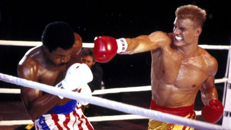 Ivan Drago punches Apollo Creed