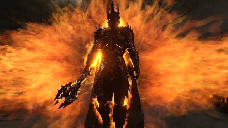 Fiery Sauron as the Necromancer