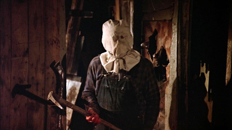 Jason wearing burlap sack in Friday the 13th Part 2 (1981)