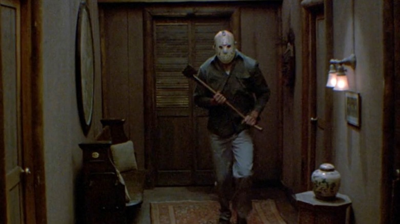 Jason Voorhees wielding ax in Friday the 13th Part III (1982)