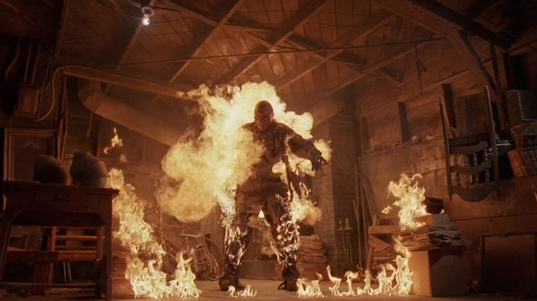 Jason Voorhees on fire in Friday the 13th Part VII: The New Blood (1988)