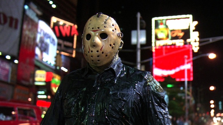 Jason stands in Manhattan in Friday the 13th VIII: Jason Takes Manhattan (1989)