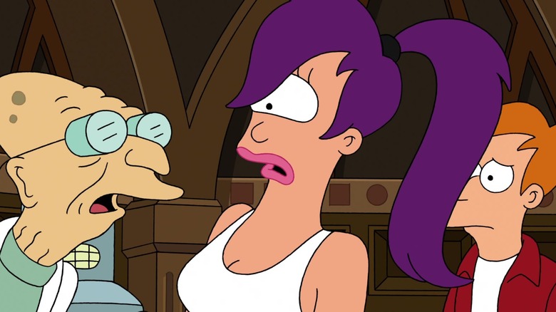 Leela looking disgusted in Futurama