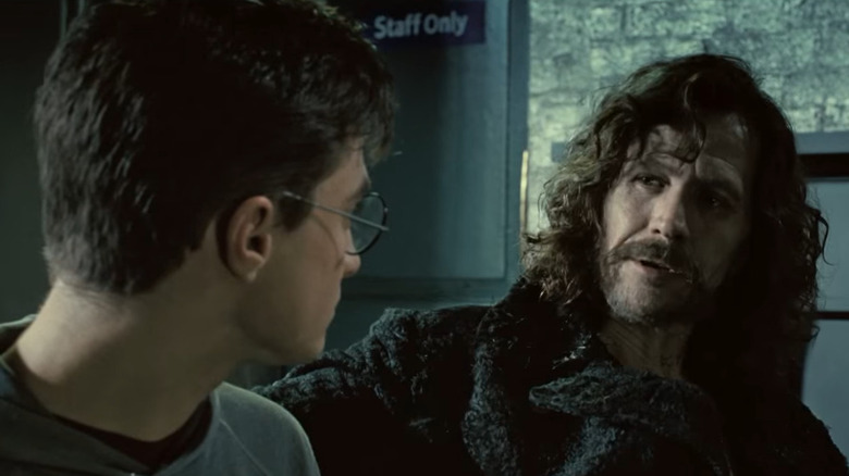 Sirius Black talks to Harry Potter