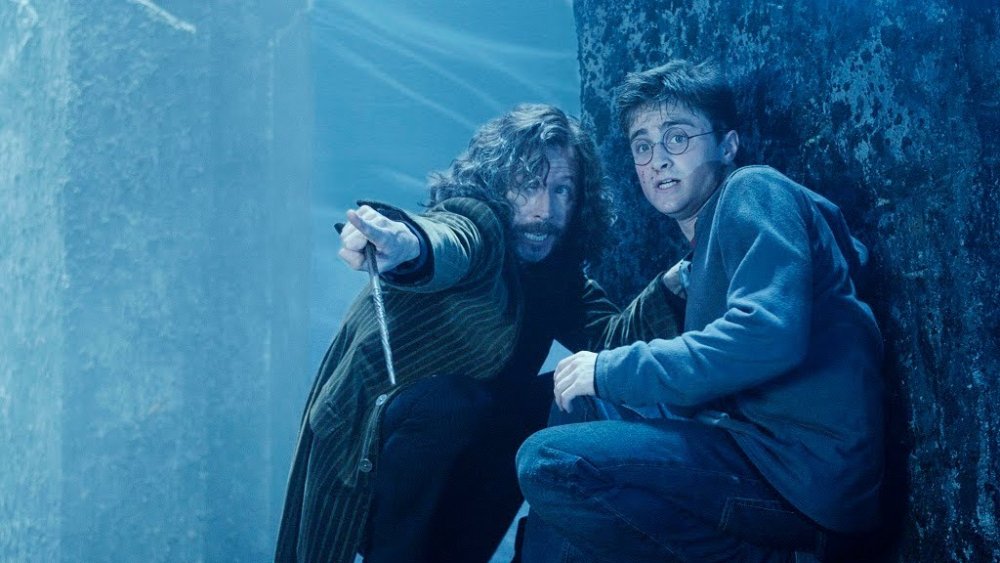 Gary Oldman as Sirius Black and Daniel Radcliffe as Harry Potter in Harry Potter and the Order of the Phoenix