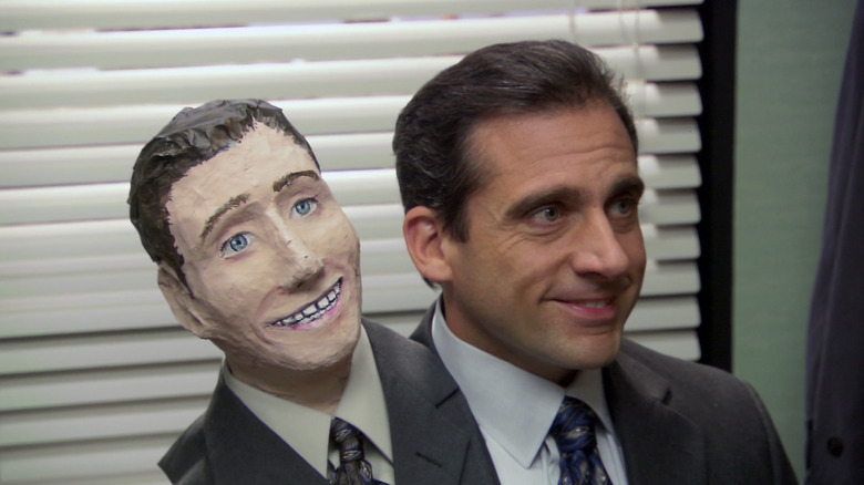 Michael Scott with papier-mâché head